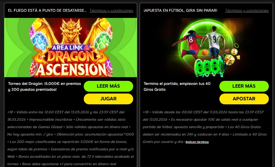 Promos de 888 Casino España