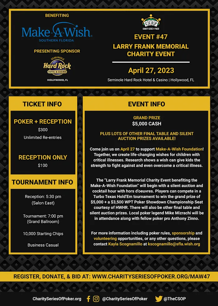 Charity Series of Poker (CSOP) Gears Up for Events in Florida & Las Vegas 102