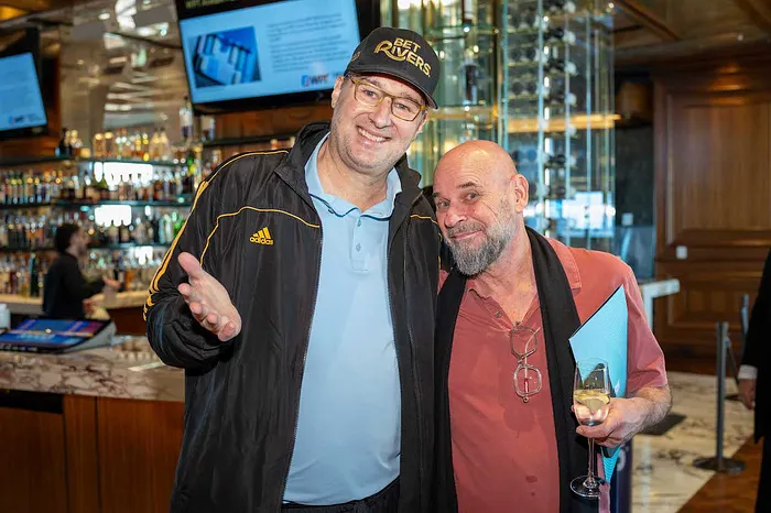 Phil Hellmuth and Guy Laliberté.