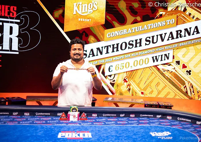 Santhosh Suvarna Wins Event #12 €50,000 NLH Diamond High Roller