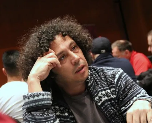 Julio Belluscio on Day 2 of the 2014 WPT Borgata Winter Poker Open Main Event