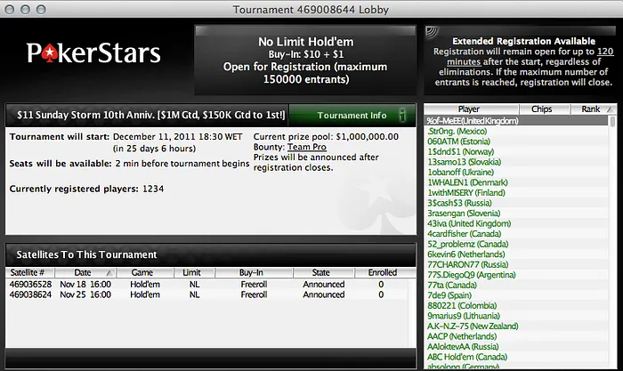 Aniversário PokerStars: Sunday Storm com M Garantido 101