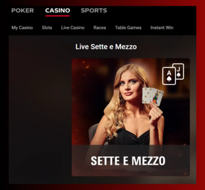 Sette E Mezzo at PokerStars Casino