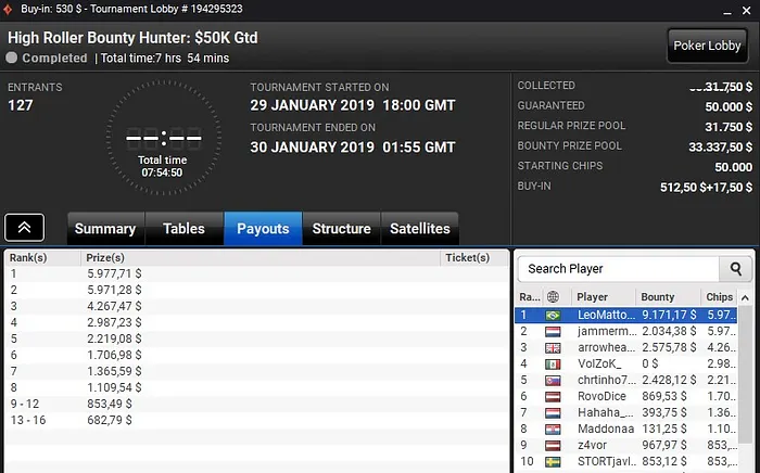Lobby de poker do partypoker