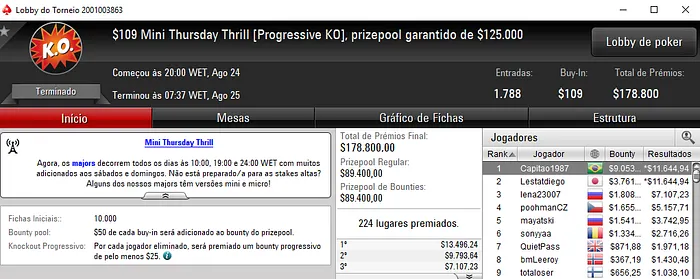 Capitao1987 Cravou 9 Mini Thursday Thrill & Mais 101