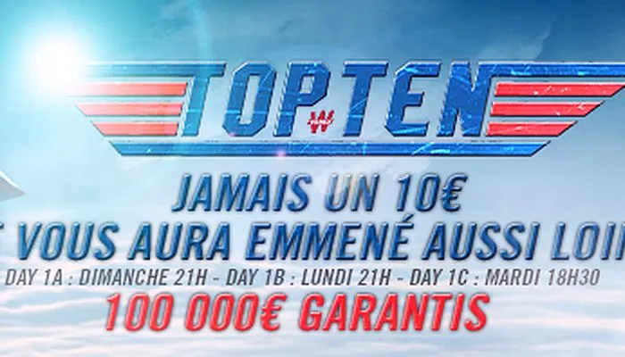 10€ pour une garantie de 100.000€... c'est le Top Ten, dimanche sur Winamax 0001