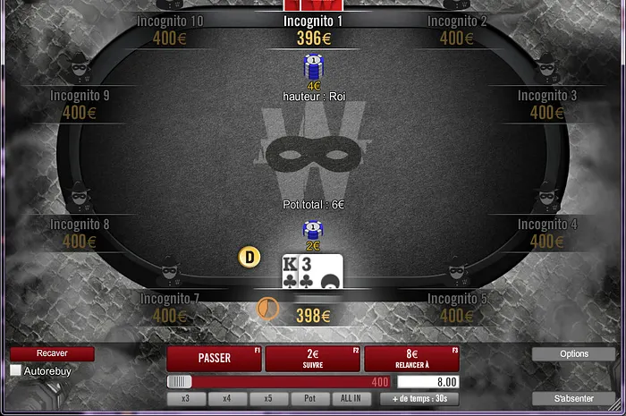 Les tables de cash game incognito débarquent sur Winamax