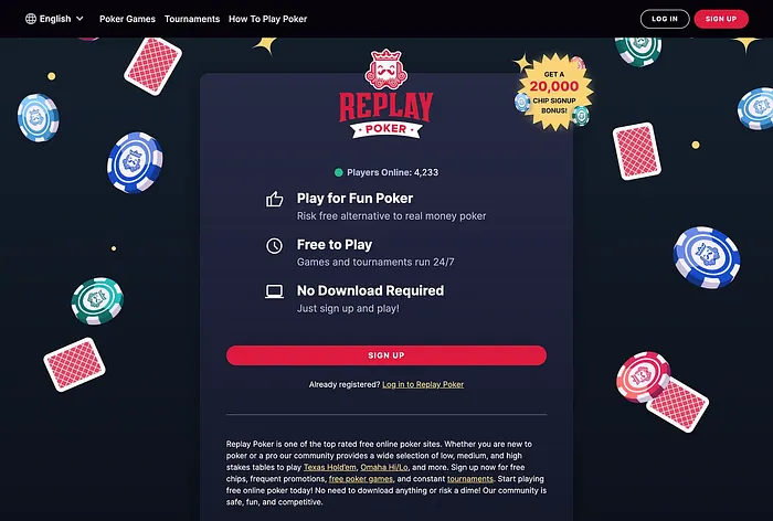 Signup to Replay Poker