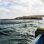 Isle of Man Seafront - waves crash against the wall