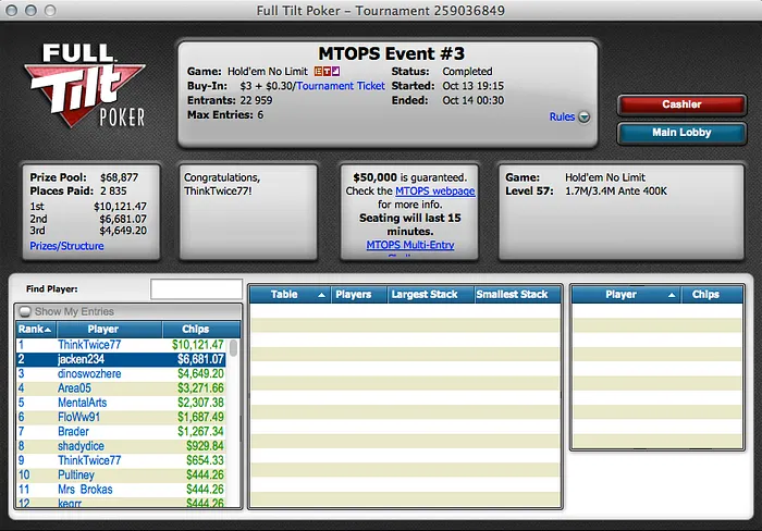 Lusos Brilham no Dia 1 das MTOPS na Full Tilt Poker 103