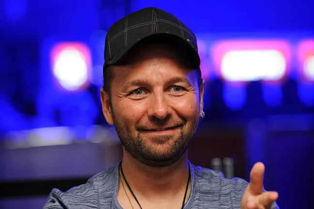 Daniel Negreanu (Seen Here in Earlier WSOP Play) Made His Allegiance to His Favorite Poker Site Abundantly Clear Here on Day 1