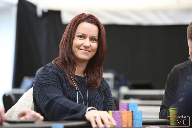Katie Swift has taken the chip lead...but can she keep hold of it here on Day 2?