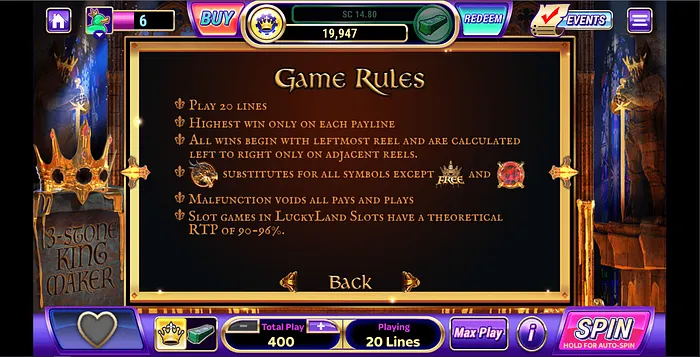 Luckyland Slot Rules Crown of Fire