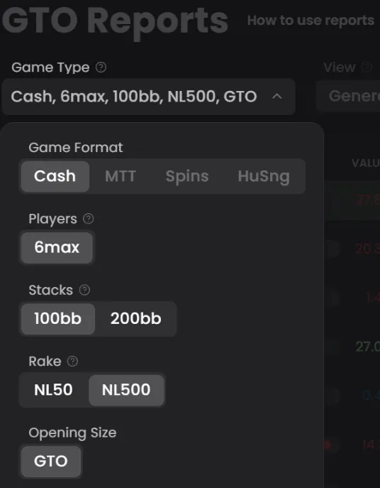 GTO Reports GTO Wizard