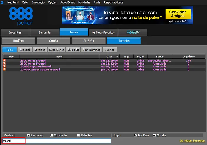 freerolls 888poker