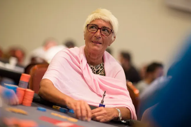 Pamela Graffouillere is hanging in there late on Day 2 of the Winamax SISMIX Main Event