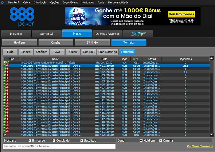 main event tempestade de milhões 888poker