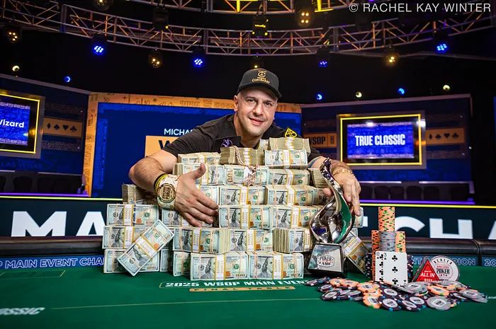 Michael Mizrachi winning 2026 WSOP Main Event