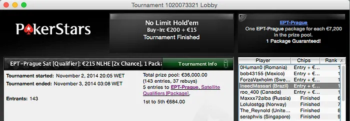 João Simão vai ao EPT Praga, Thiago Crema, Ricardo Azevedo, Pedro Correa e kvs55 ao PCA... 101