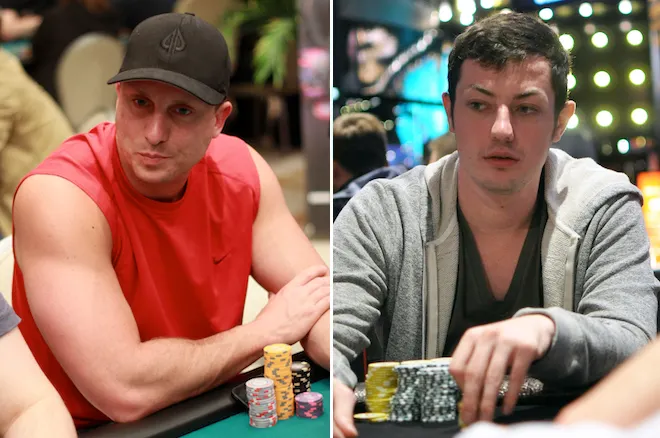 Mike Dentale (left), Tom Dwan (right)