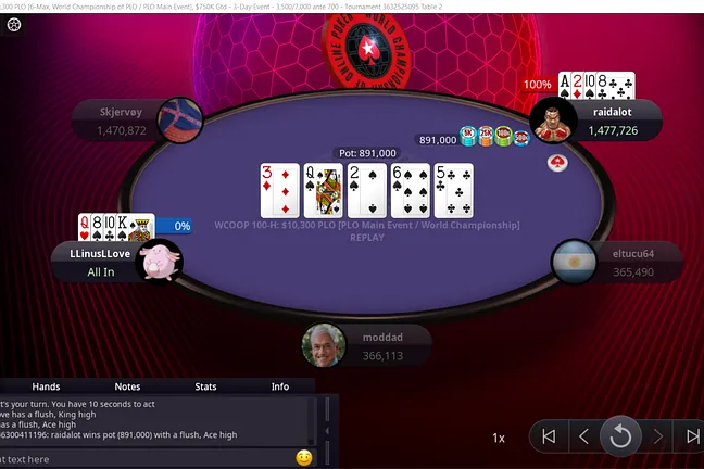 Linus Loeliger loses with the second nut flush