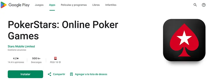 App de PokerStars para Android