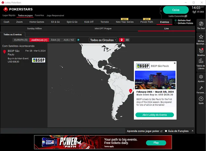 Satélites do BSOP São Paulo no PokerStars