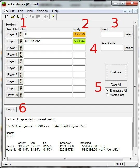 PokerStove : Calculer les chances de gagner d'une main face à une range 101