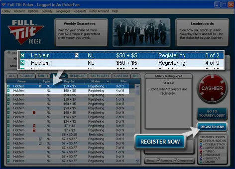 Torneios Matrix na Full Tilt Poker 103