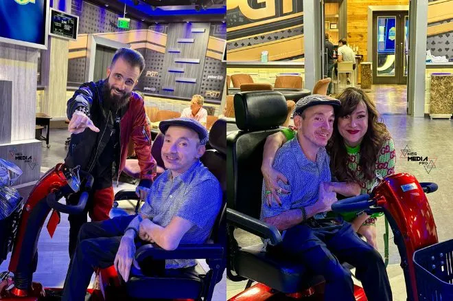 Right: Jacob Zalewski with Niko Galvez; Left: Jacob Zalewski with Jennifer Tilly