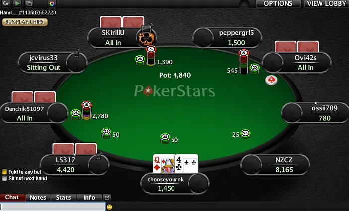 Pokerstars table