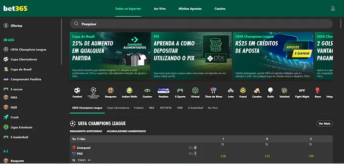 Apostando na Bet365