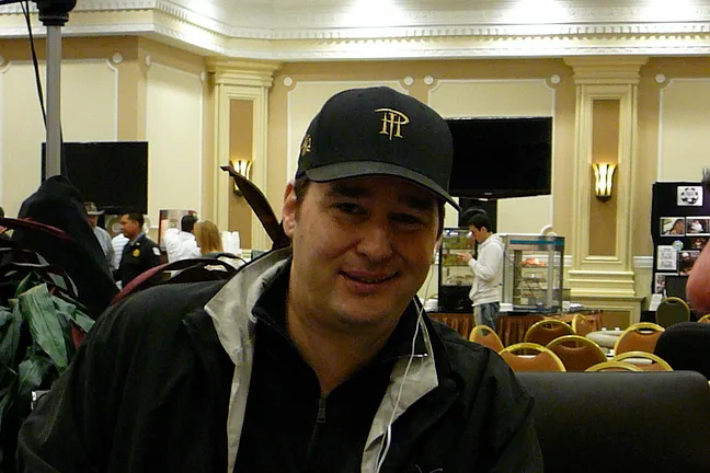 Phil Hellmuth has 20 BBs to work with at the feature table.