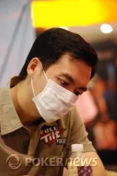 John Juanda wearing a face mask today, we assume due to the smokers on the rail