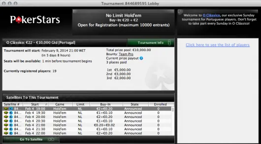 Hoje às 21:00: Clássico X2 com €10,000 Garantidos na PokerStars 101