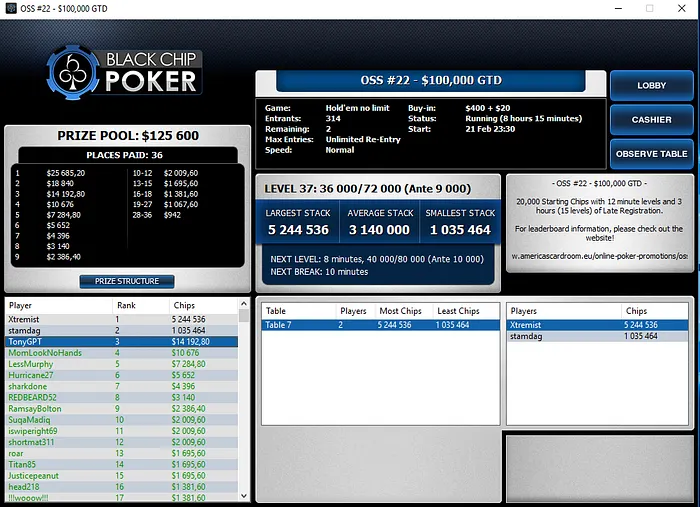 Lobby de poker da WPN