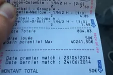 Pronostics Coupe du Monde : un ticket de rêve à 40.241,50€ pour une mise de 50€