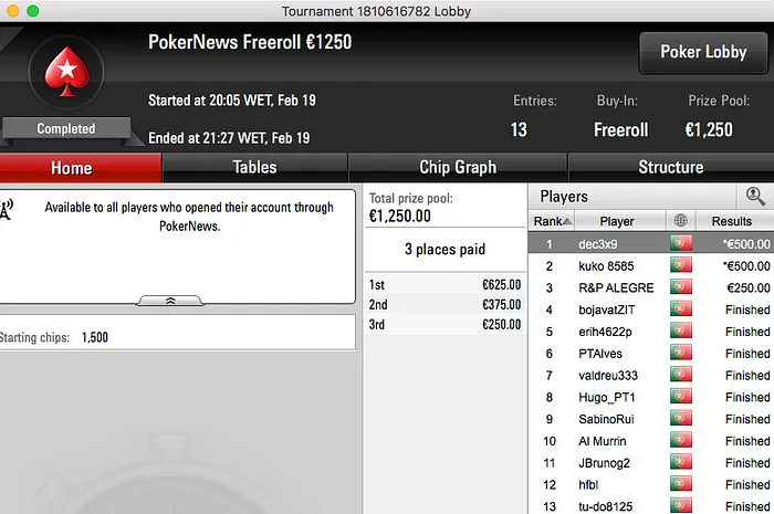 freeroll pokerstars pokernews