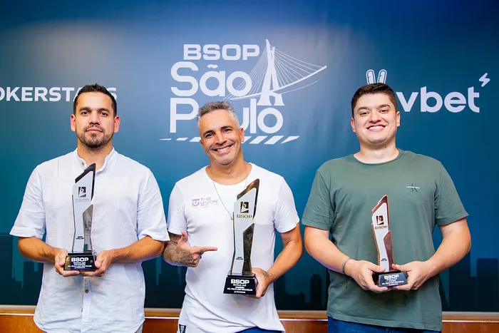 Pódio PLO5 1-Day High Roller PKO BSOP Sao Paulo