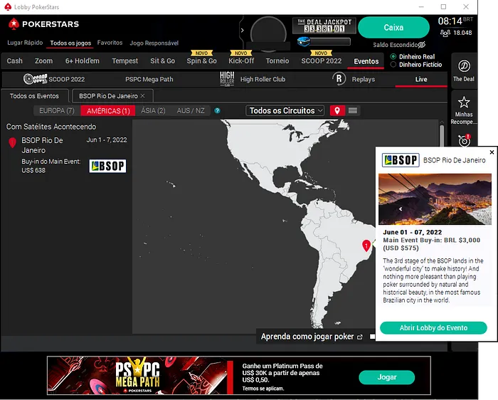 Satélites BSOP no PokerStars