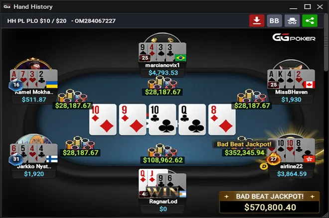 GGPoker Bad Beat Jackpot