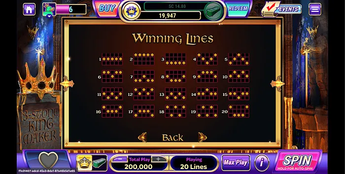 Crown of Fire Winning Lines