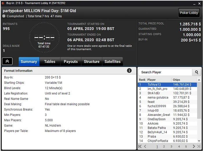 partypoker million