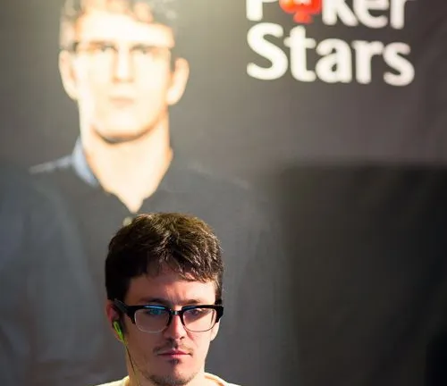 Isaac Haxton during the Team PokerStars vs. The Professionals heads-up challenge.