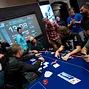 Wilfried Harig (blue shirt) bubbles the 2015 EPT Barcelona €10,000 High Roller