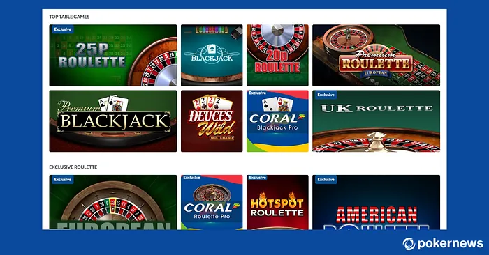 Play Table Games at Coral Casino
