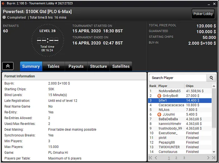 Naza powerfest partypoker