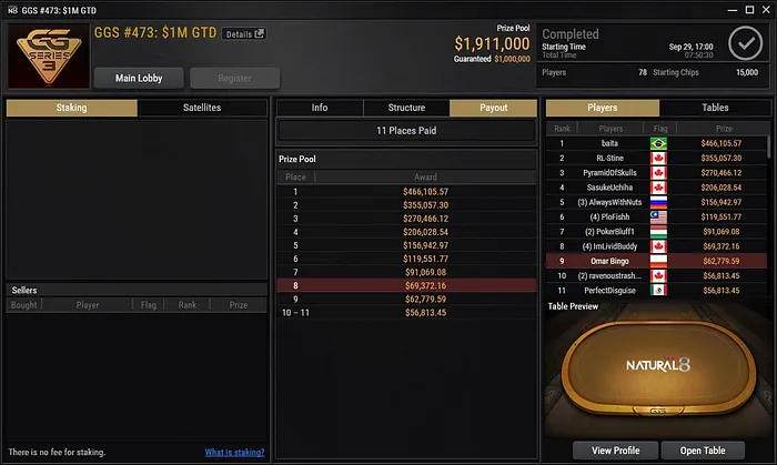 2019 Natural8 Good Game Series 3 GGS #473: $25,000 No-Limit Hold'em - 1M Gtd.