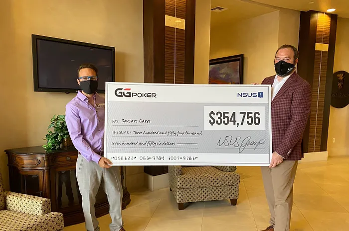GGPoker Daniel Negreanu was on hand to help donate over $350,000 to Caesar's Cares after the charity tournament success