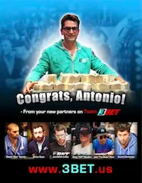 Antonio Esfandiari, Big One for One Drop Winner, Inks Sponsorship Deal with 3Bet Clothing 101